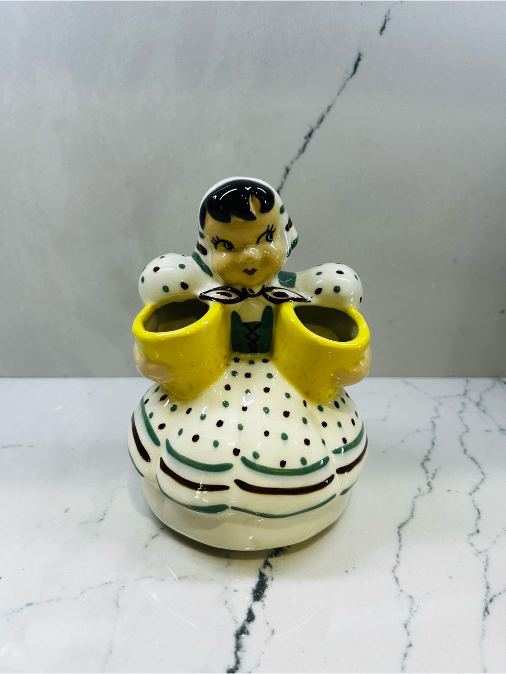 Vintage Holland Ceramic Dutch Girl Planter